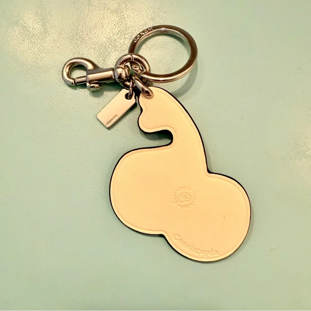 NWOT Coachtopia Cherry Embossed Leather Keychain - Picture 2 of 2